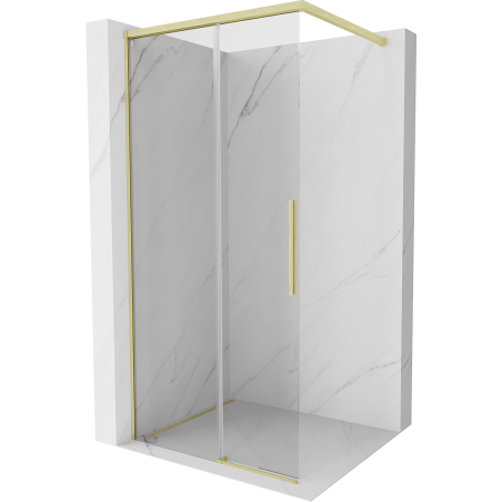 Mexen Rox sprchová stěna Walk-in 100 x 200 cm, transparentní 8 mm, zlatá kartáčovaná - 8C2-100-003-55-00