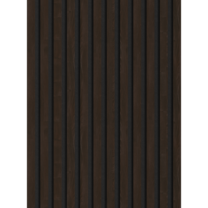 Mexen Lam-F vzorek akustických stěnových lamel, plsť 8 mm, technická dýha, Eben Hnědý - S105-022-S