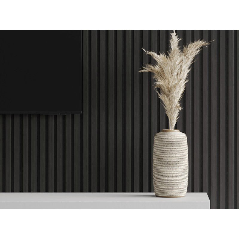 Mexen Lam-F vzorek akustických nástěnných lamel, plsť 8 mm, technická dýha, Černý Eben - S105-023-S