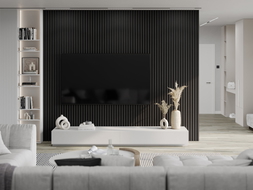 Mexen Lam-F vzorek akustických nástěnných lamel, plsť 8 mm, technická dýha, Černý Eben - S105-023-S