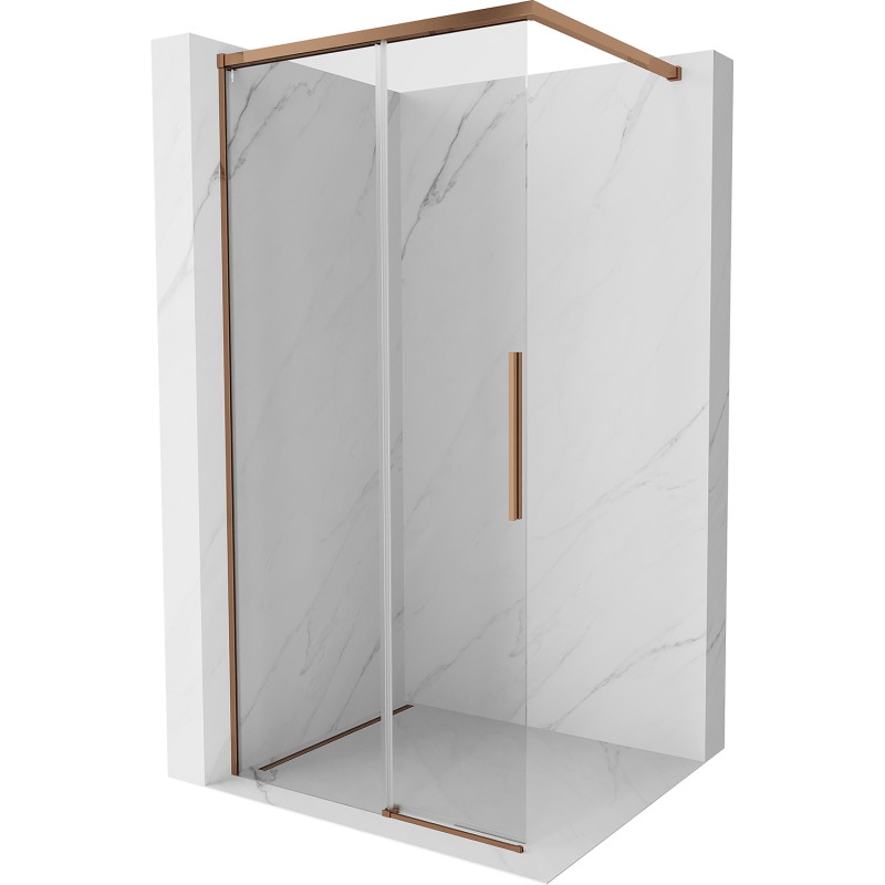 Mexen Rox sprchová zástěna Walk-in 120 x 200 cm, transparentní 8 mm, růžové zlato - 8C2-120-003-60-00
