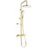 Mexen KX05 nástěnný sprchový set s dešťovou sprchou a termostatickou baterií, zlatá/bílá - 771500591-50