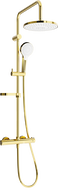 Mexen KX05 nástěnná sprchová sada s dešťovou sprchou a termostatickou baterií, zlatá/bílá - 771500591-50