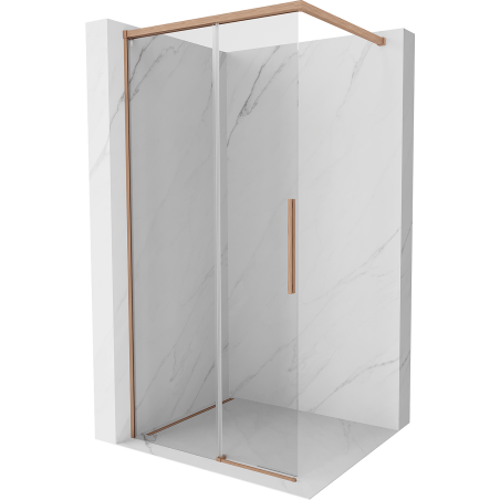 Mexen Rox sprchová zástěna Walk-in 70 x 200 cm, transparentní 8 mm, kartáčovaná měď - 8C2-070-003-65-00