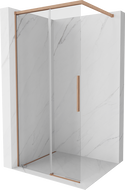 Mexen Rox sprchová zástěna Walk-in 70 x 200 cm, transparentní 8 mm, kartáčovaná měď - 8C2-070-003-65-00