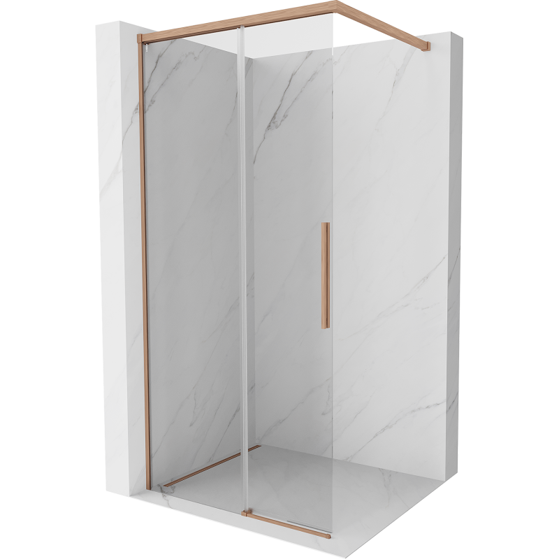 Mexen Rox sprchová stěna Walk-in 120 x 200 cm, transparentní 8 mm, kartáčovaná měď - 8C2-120-003-65-00