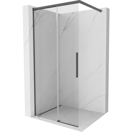 Mexen Rox sprchová zástěna Walk-in 75 x 200 cm, transparentní 8 mm, kartáčovaná tmavě šedá - 8C2-075-003-66-00