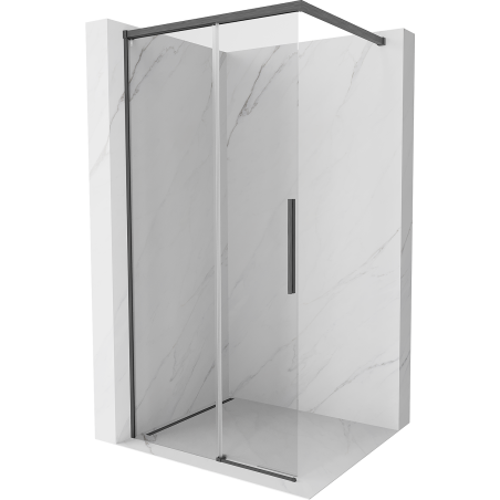 Mexen Rox sprchová stěna Walk-in 80 x 200 cm, transparentní 8 mm, kartáčovaná zbraňově šedá - 8C2-080-003-66-00