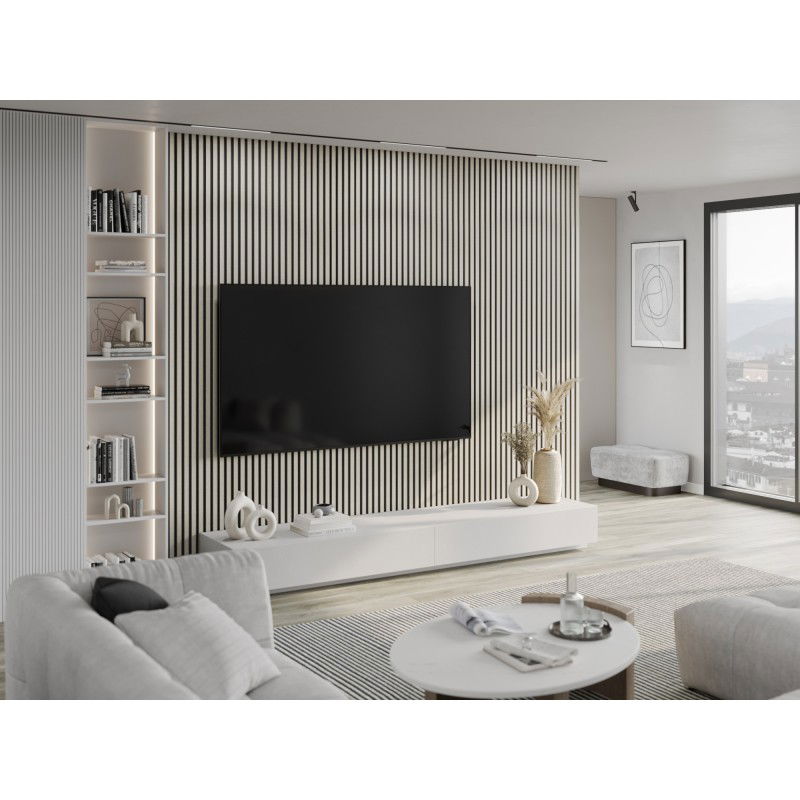 Mexen Lam-B vzorek nástěnných lamel, deska HDF 4 mm, Len Šedý - S100-068-S