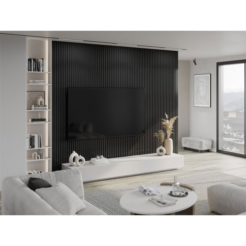 Mexen Lam-B vzorek nástěnných lamel, HDF deska 4 mm, Černý len - S100-069-S