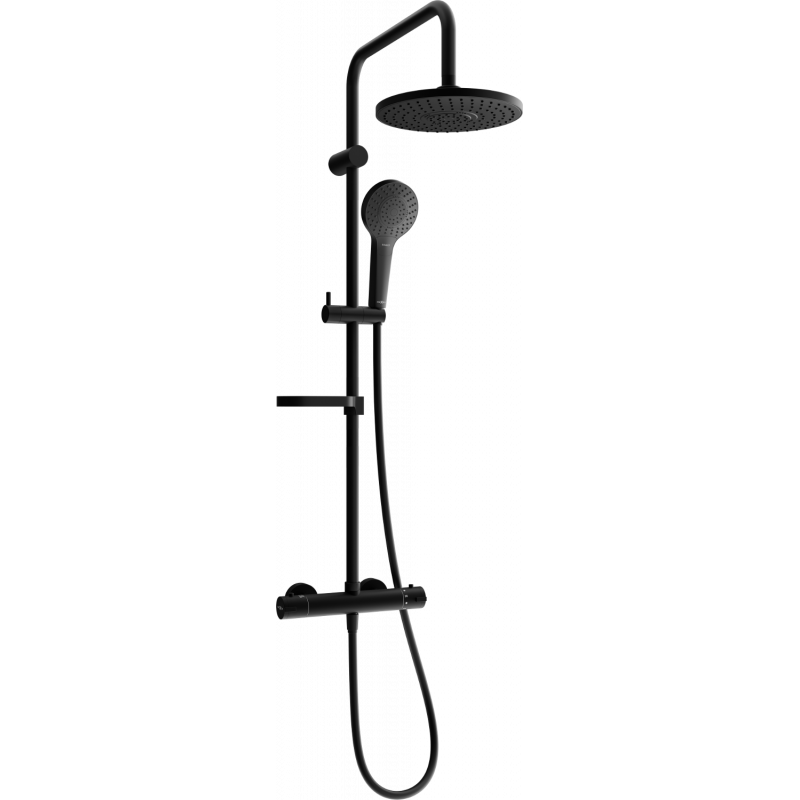 Mexen KX05 nástěnná sprchová sada s dešťovou sprchou a termostatickou baterií, černá - 771500591-70