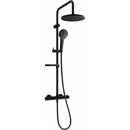Mexen KX05 Nástěnný sprchový set s dešťovou hlavicí a termostatickou baterií, černý - 771500591-70