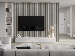 Mexen Lam-F vzorek akustických stěnových lamel, plsť 6 mm, Šedé plátno - S105-068-S