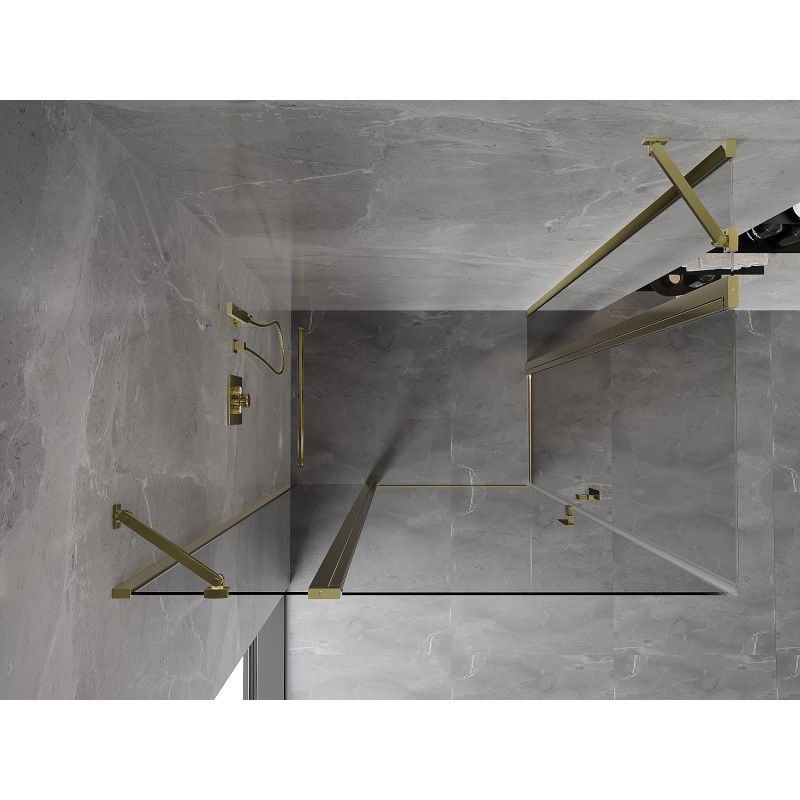 Mexen Mist Duo sprchový kout s otočnými dveřmi 115 x 75 cm, transparentní, zlatý - 8A4-115-075-50-00