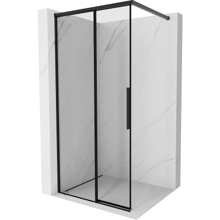 Mexen Rox sprchová stěna Walk-in levá 115 x 200 cm, černý rámeček 8 mm, černá - 8C2-115-003-70-70-L