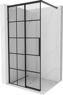 Mexen Rox sprchová stěna Walk-in levá 80 x 200 cm, černá mřížka 8 mm, černá - 8C2-080-003-70-77-L