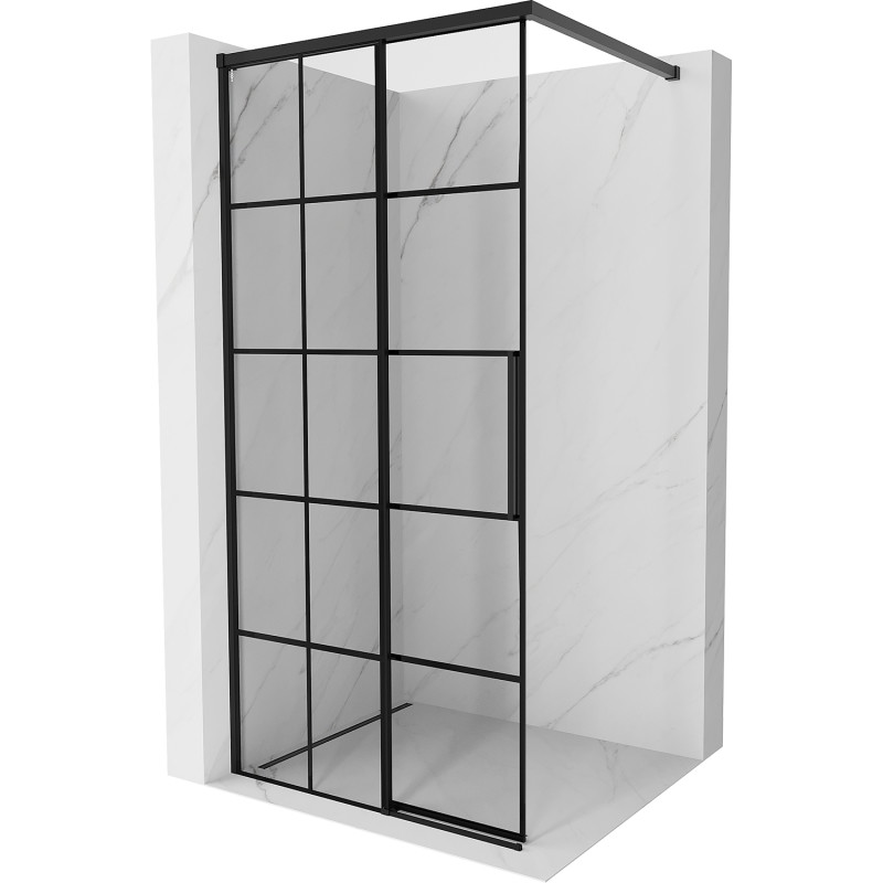 Mexen Rox sprchová stěna Walk-in levá 95 x 200 cm, černá mřížka 8 mm, černá - 8C2-095-003-70-77-L