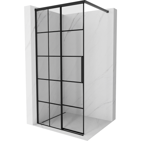 Mexen Rox sprchová stěna Walk-in levá 95 x 200 cm, černá mřížka 8 mm, černá - 8C2-095-003-70-77-L