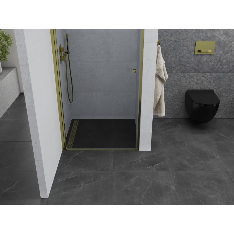 Mexen Pretoria sprchové dveře otevírací 100 cm, transparentní, zlaté - 852-100-000-50-00