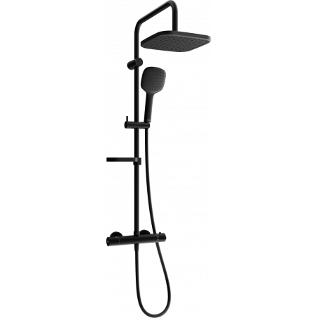 Mexen KX33 nástěnná sprchová sada s dešťovou sprchou a termostatickou baterií, černá - 771503391-70