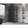 Mexen Mist L Duo sprchový kout s otočnými dveřmi 95 x 95 cm, černá mřížka, černý - 8A4L-095L-095P-70-77