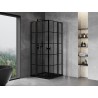 Mexen Mist L Duo sprchový kout s otočnými dveřmi 95 x 95 cm, černá mřížka, černý - 8A4L-095L-095P-70-77