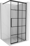 Mexen Rox sprchová stěna Walk-in pravá 115 x 200 cm, černá mřížka 8 mm, černá - 8C2-115-003-70-77-P