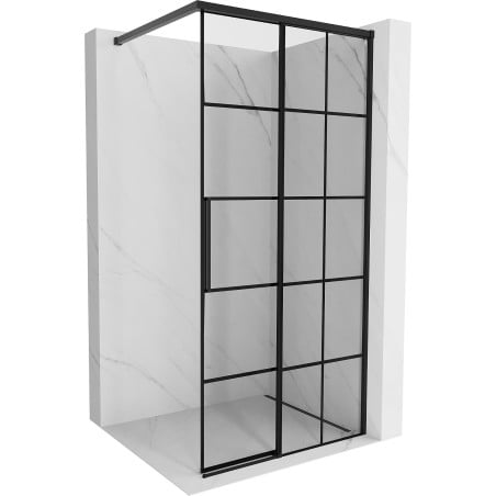 Mexen Rox sprchová stěna Walk-in pravá 120 x 200 cm, černá mřížka 8 mm, černá - 8C2-120-003-70-77-P