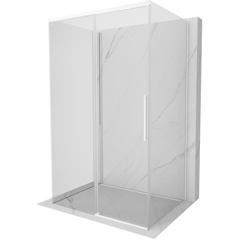 Mexen Rox-3S sprchový kout 3-stranný posuvný 90 x 75 cm, transparentní, bílá - 8C2-090-075-20-00-3S