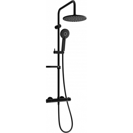 Mexen KX40 nástěnná sprchová sada s dešťovou sprchou a termostatickou baterií, černá - 771504091-70