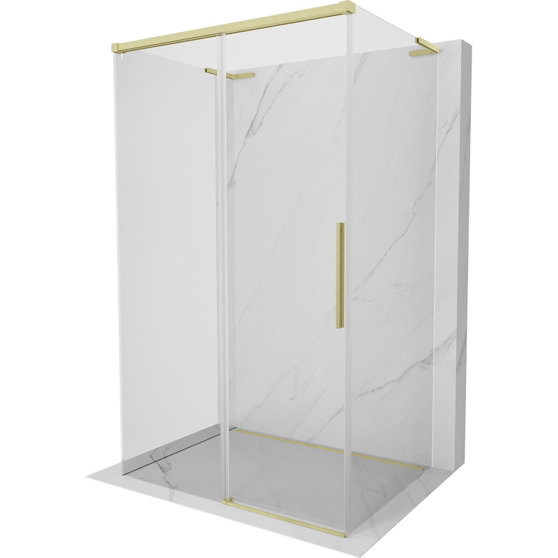 Mexen Rox-3S L sprchový kout 3-stěnný posuvný 105 x 90 cm, transparentní, zlatý kartáčovaný - 8C2L-105-090-55-00-3S