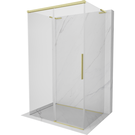 Mexen Rox-3S L sprchový kout 3-stěnný posuvný 105 x 90 cm, transparentní, zlatý kartáčovaný - 8C2L-105-090-55-00-3S