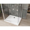 Mexen Omega-3S sprchový kout 3stranný, posuvný 130x80 cm, transparentní, chrom + vanička Flat - 825-130-080-01-00-3s-4010