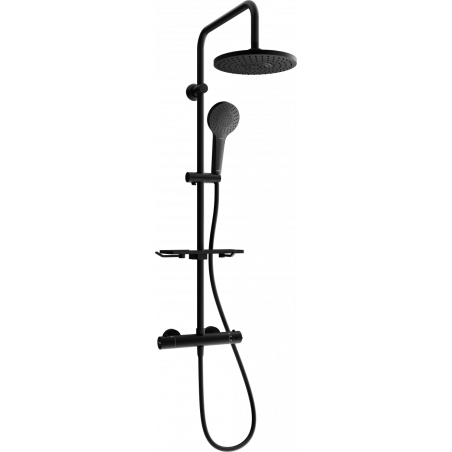 Mexen KT05 povrchová sprchová sada s dešťovou sprchou a termostatickou baterií, černá - 771500593-70