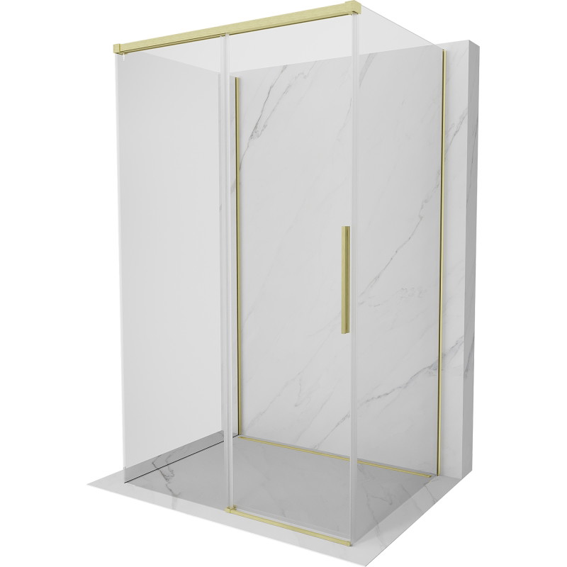 Mexen Rox-3S sprchový kout 3-stěnný posuvný 105 x 95 cm, transparentní, zlatý kartáčovaný - 8C2-105-095-55-00-3S