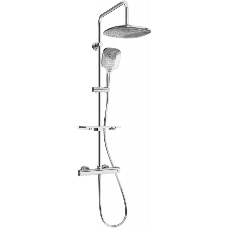 Mexen KT17 nástěnná sprchová sada s dešťovou sprchou a termostatickou baterií, chrom - 771501793-00
