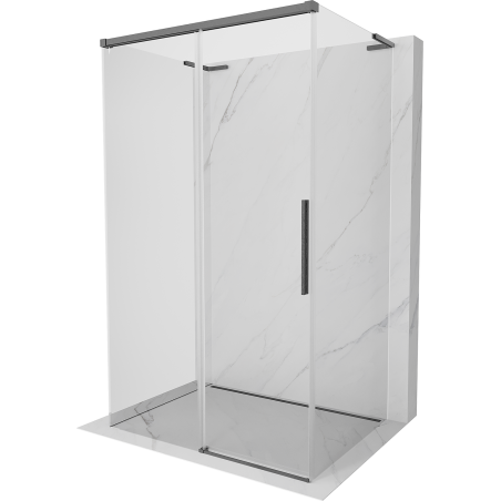 Mexen Rox-3S L sprchový kout 3-stěnný posuvný 120 x 70 cm, transparentní, gun gray kartáčovaný - 8C2L-120-070-66-00-3S