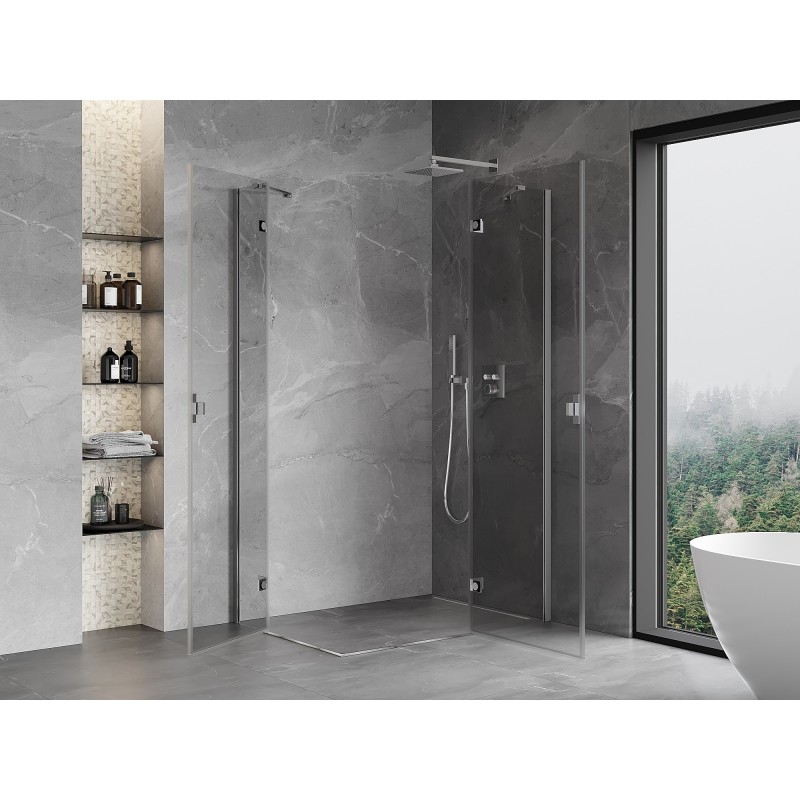 Mexen Mist-H Duo sprchový kout otočný pravý 70 x 90 cm, transparentní, chrom - 8A5-070L-090P-01-00