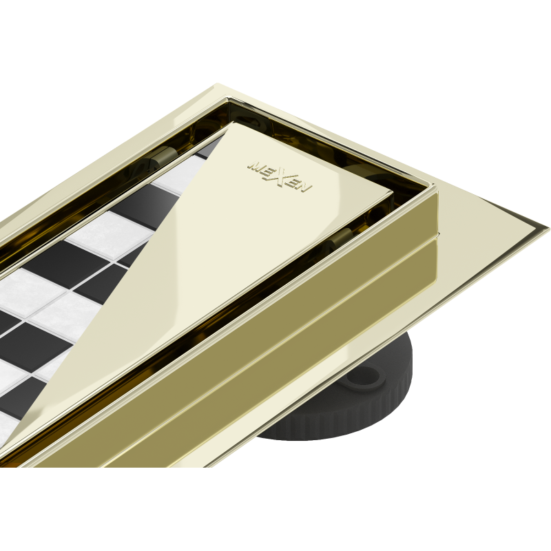 Mexen Flat 360° M13 lineární otočný odtok 2v1 60 cm, zlatý - 1510060-40