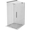 Mexen Rox-3S L sprchový kout 3-stěnný posuvný 90 x 90 cm, transparentní, kartáčovaný gun gray - 8C2L-090-090-66-00-3S