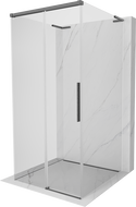 Mexen Rox-3S L sprchový kout 3stěnný posuvný 100 x 100 cm, transparentní, gun gray kartáčovaný - 8C2L-100-100-66-00-3S
