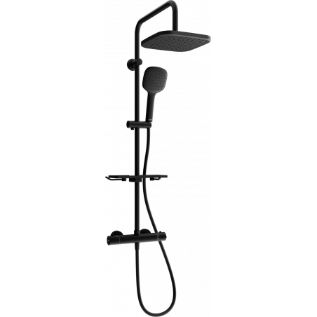 Mexen KT33 nástěnná sprchová sada s dešťovou sprchou a termostatickou baterií, černá - 771503393-70