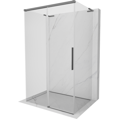 Mexen Rox-3S L sprchový kout 3-stěnný posuvný 120 x 110 cm, transparentní, gun metal - 8C2L-120-110-95-00-3S