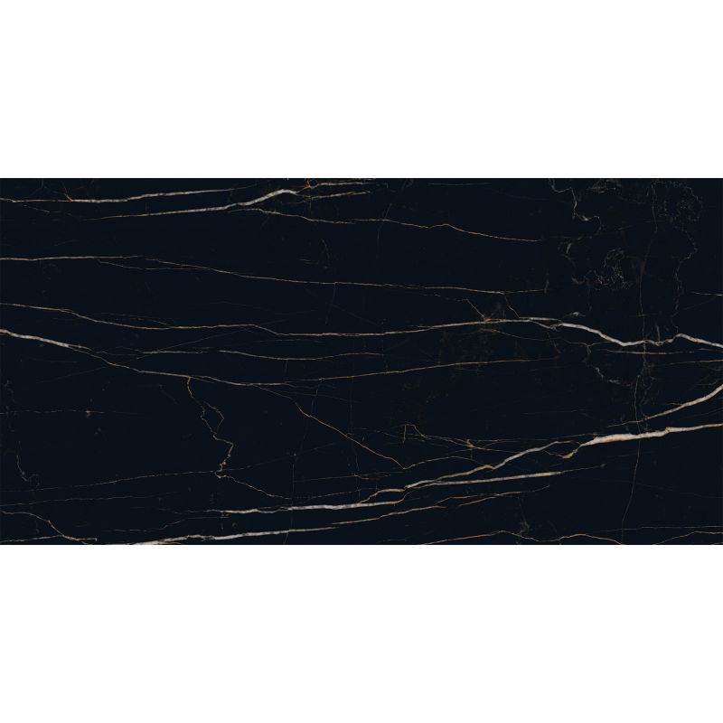 Mexen Flamingo Černý vzorek glazované gresové rektifikované dlaždice G1, dlaždice podlahová-stěnová, vysoký lesk