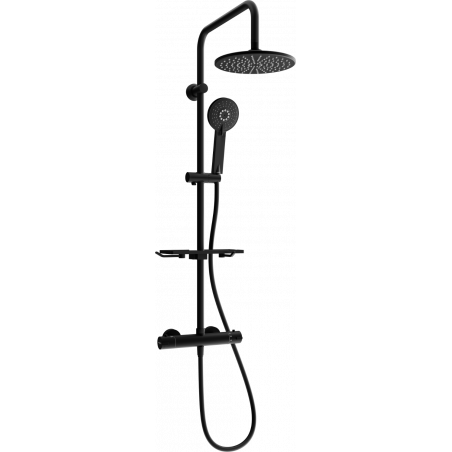 Mexen KT40 nástěnný sprchový set s dešťovou sprchou a termostatickou baterií, černý - 771504093-70