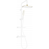 Mexen KT49 nástěnná sprchová souprava s dešťovou sprchou a termostatickou baterií, bílá/zlatá - 771504993-25