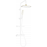 Mexen KT49 odkrytý sprchový set s dešťovou sprchovou hlavicí a termostatickou sprchovou baterií, Bílá/Zlatá - 771504993-25