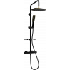 Mexen KT49 nástěnný sprchový set s dešťovou sprchou a termostatickou baterií, černý/zlatý - 771504993-75