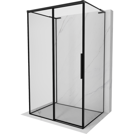 Mexen Rox-3S L 3-stěnná posuvná sprchová kabina vlevo 125 x 80 cm, černý rám, černá - 8C2L-125-080-70-70-3S-L