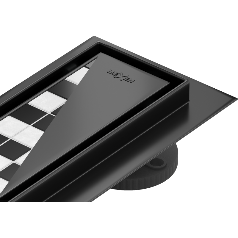 Mexen Flat 360° M13 otočný liniový odtok 2v1 80 cm, černý - 1710080-40